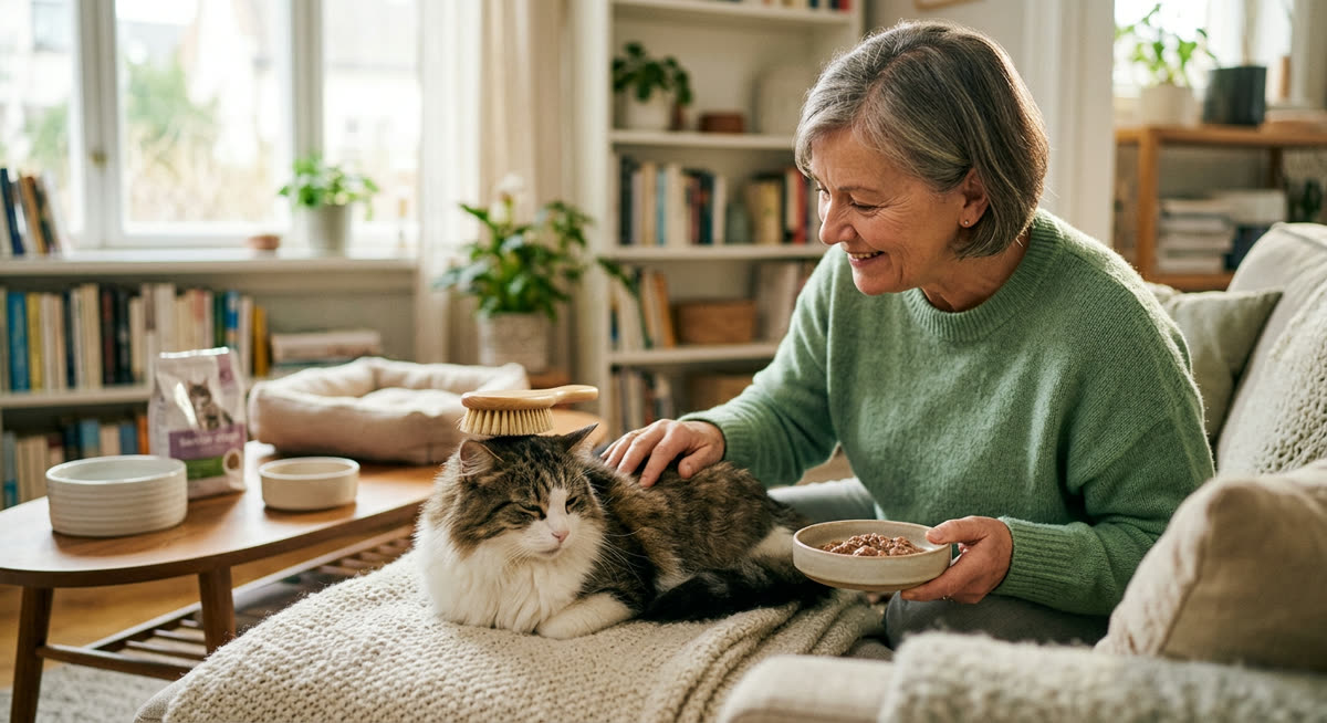 Illustration for How to Care for a Senior Cat at Home