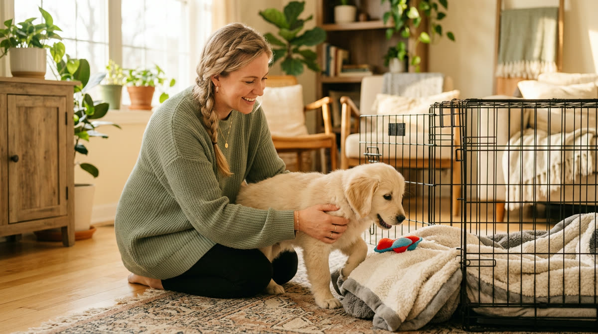 Illustration for How to Crate Train a Puppy in One Week