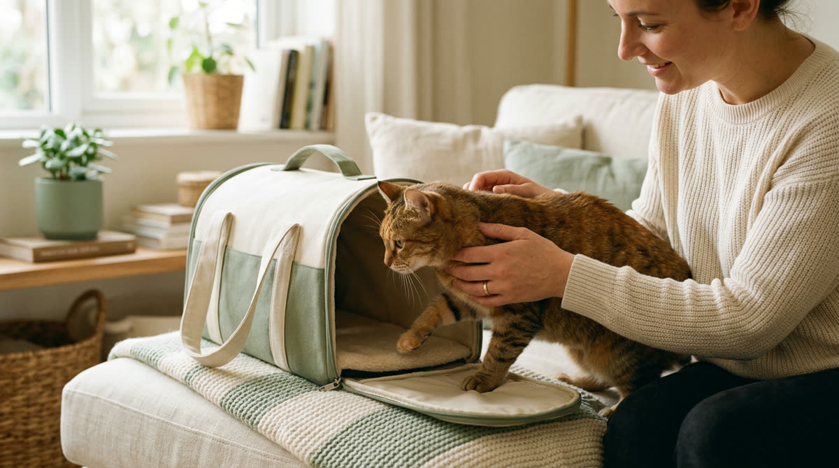Illustration for How to Get a Cat Into a Carrier Without a Fight