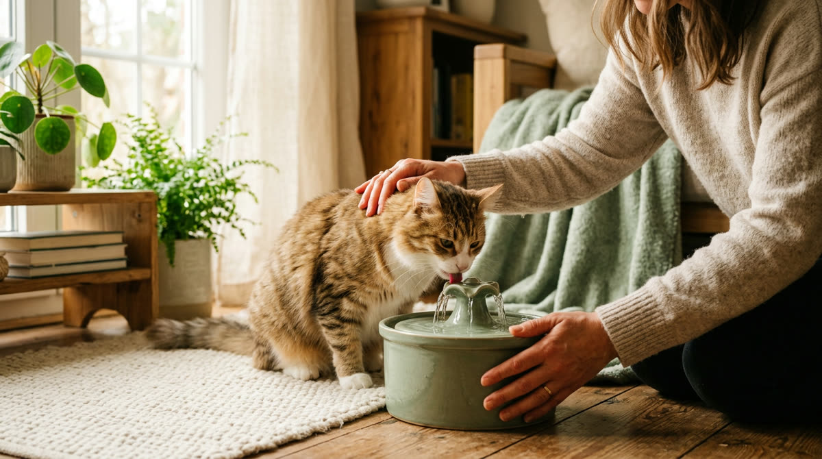 Illustration for How to Get a Cat to Drink More Water Every Day