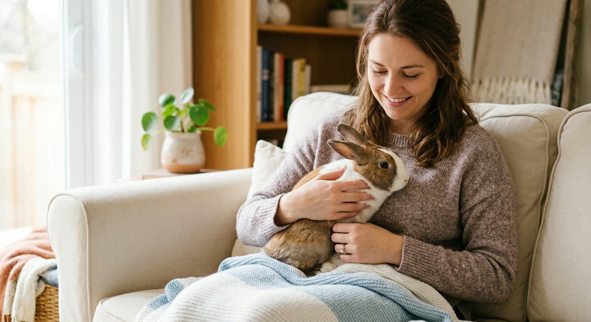 Illustration for How to Handle a Rabbit Without Stressing It