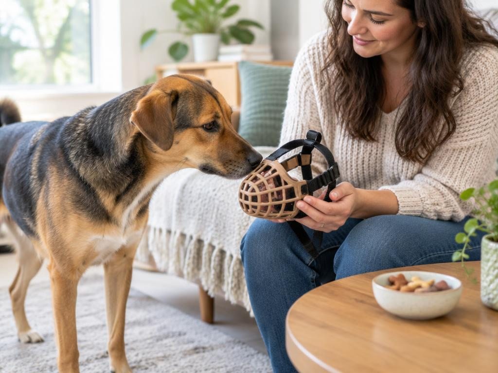 Photo illustrating the guide: how to Introduce a Basket Muzzle to Your Dog Comfortably