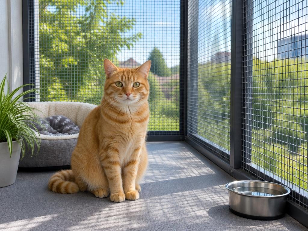 Photo illustrating the guide: how to Make a Balcony Safer for Your Cat