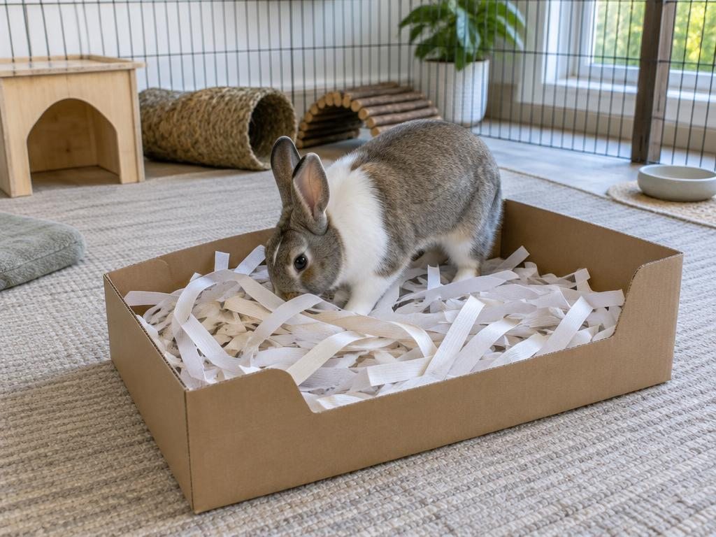 Photo illustrating the guide: how to Make a Safe Indoor Digging Box for Your Rabbit
