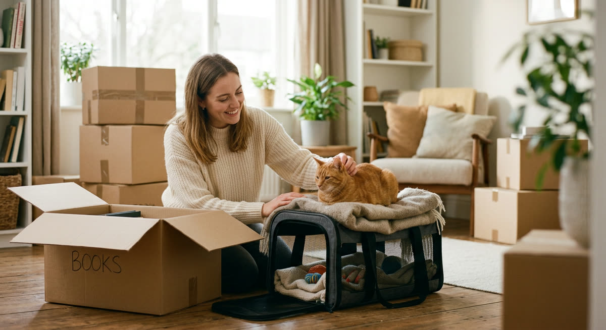 Illustration for How to Move House With a Cat