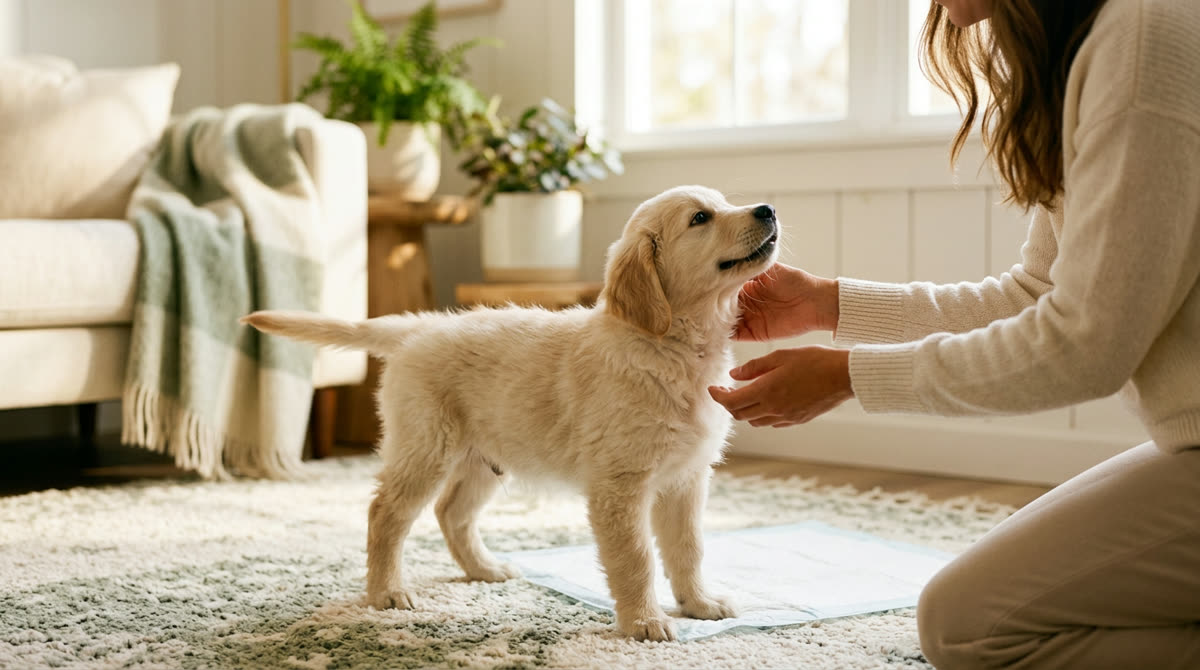Illustration for How to Potty Train a Puppy Fast Without Punishment