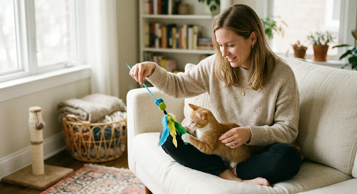 Illustration for How to Stop Your Cat Biting During Play