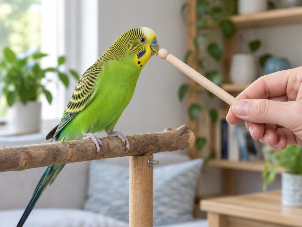 Photo illustrating the guide: how to Target Train Your Pet Bird Without Force