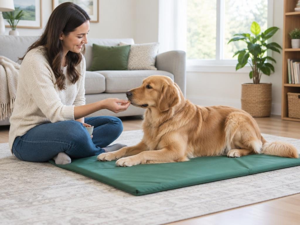 Photo illustrating the guide: how to Teach Your Dog to Settle on a Mat