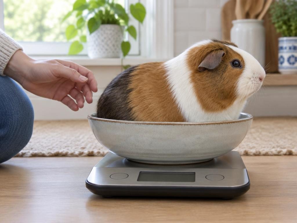 Photo illustrating the guide: how to Weigh Your Guinea Pig at Home and Track Changes